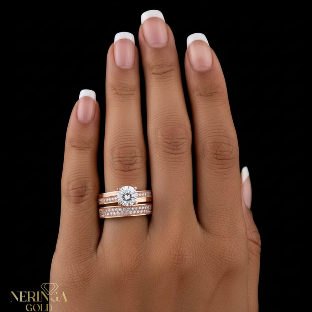 Rose gold women's ring #67953