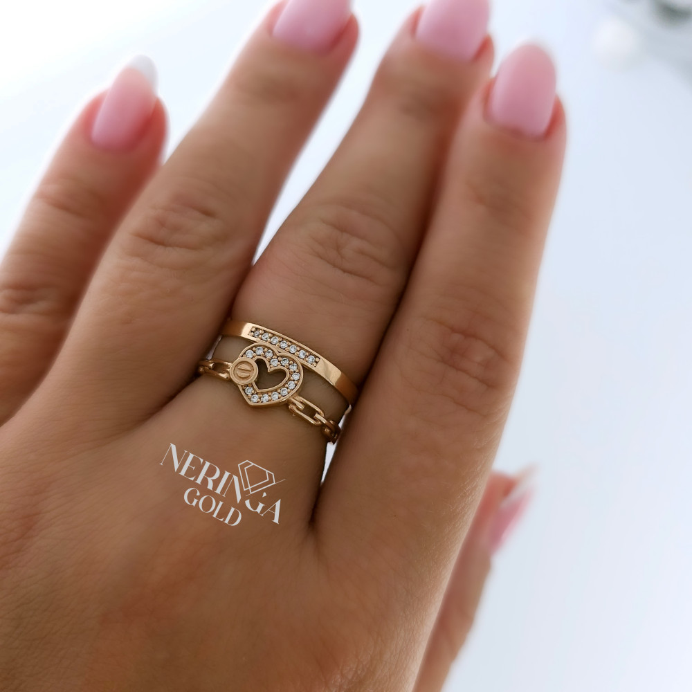 Rose gold women's ring #65316
