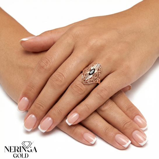 Rose gold women's ring #65743