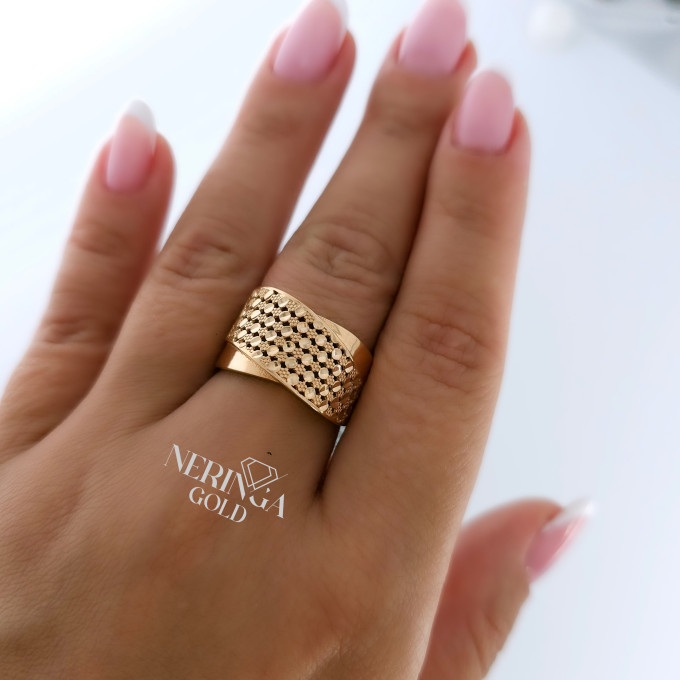 Rose gold women's ring #61004