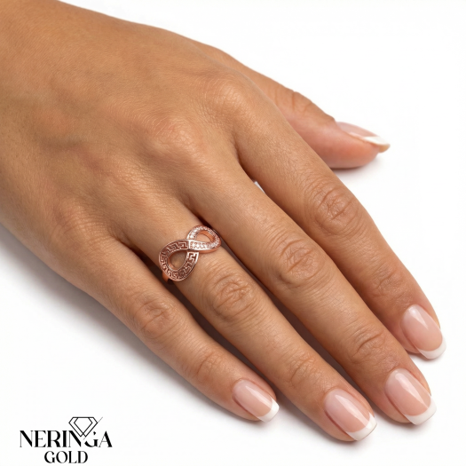 Rose gold women's ring #64980