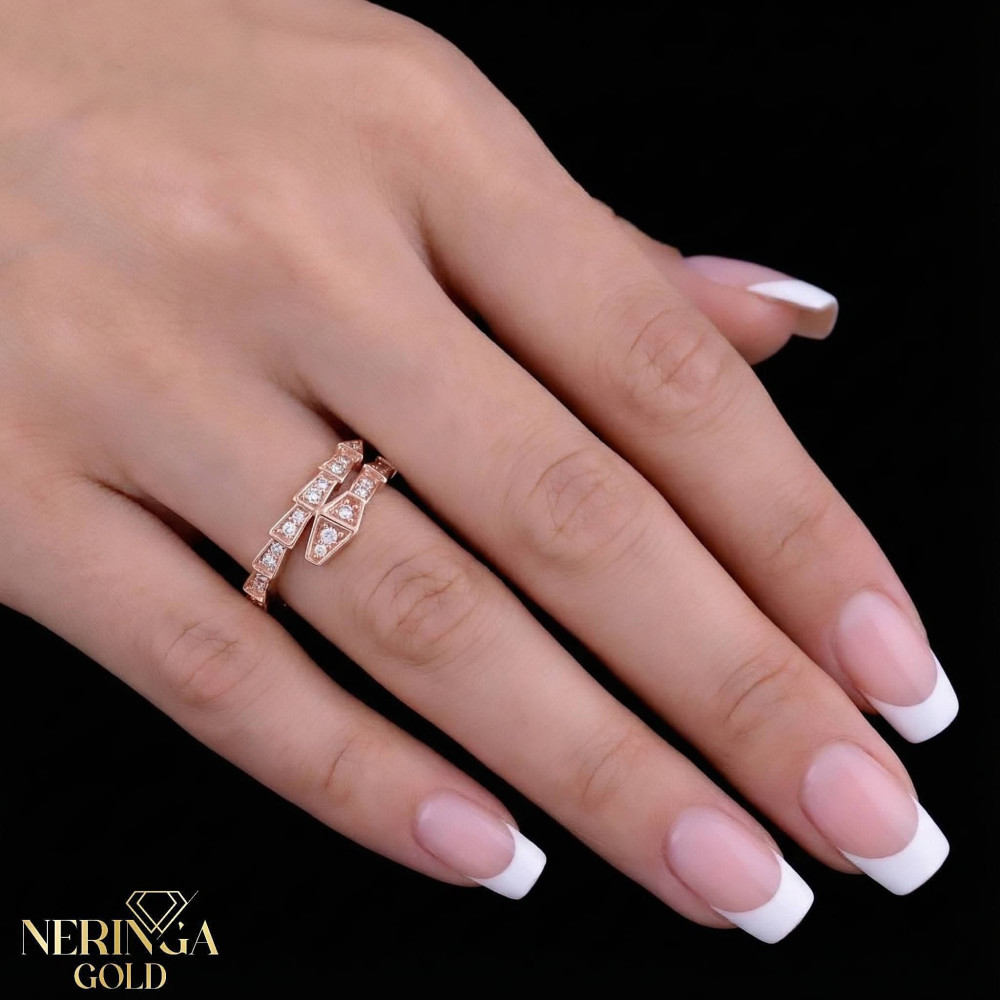 Rose gold women's ring #65182