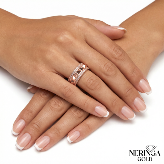 Rose gold women's ring #67948