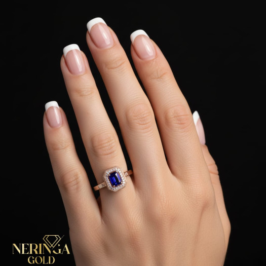 Rose gold women's ring #65663