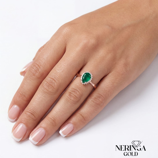 Rose gold women's ring #65290