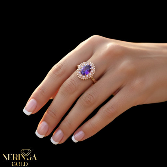 Rose gold women's ring #65596