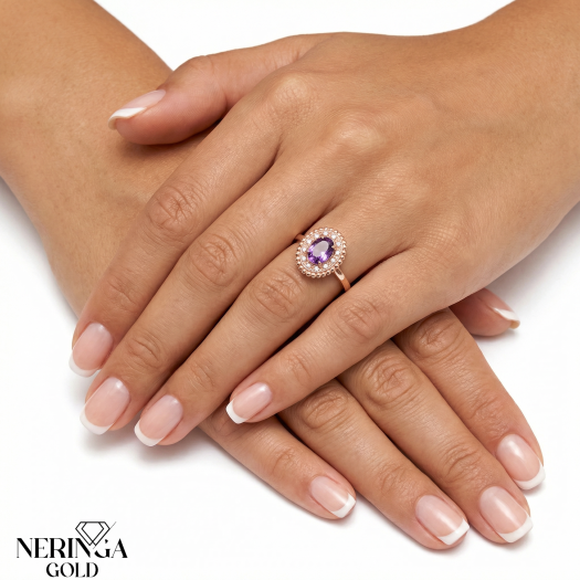 Rose gold women's ring #65754