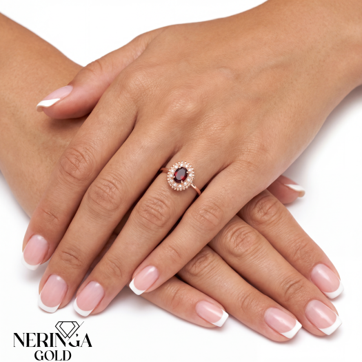 Rose gold women's ring #65543