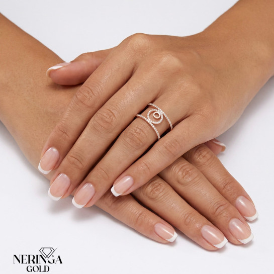 Rose gold women's ring #60027