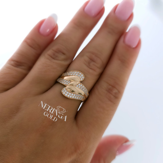 Rose gold women's ring #59992
