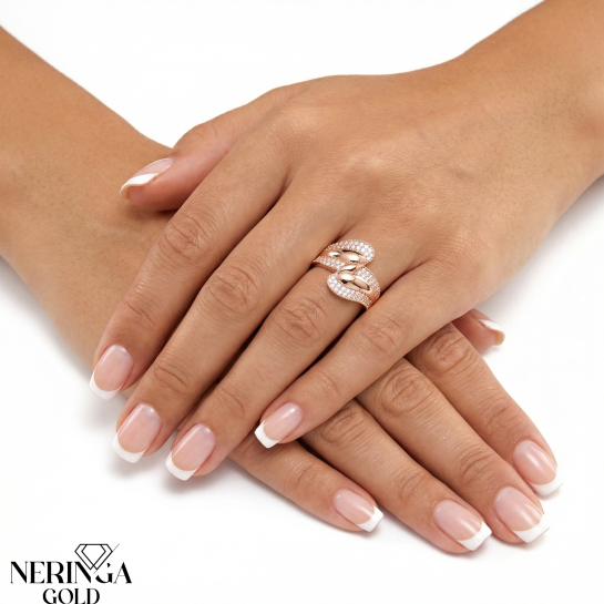 Rose gold women's ring #59987