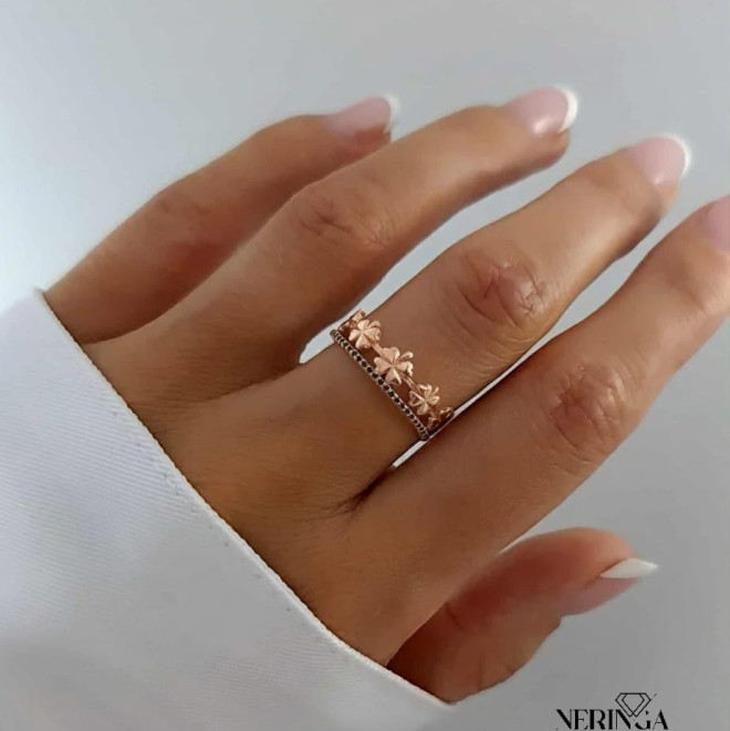 Rose gold women's ring #59912