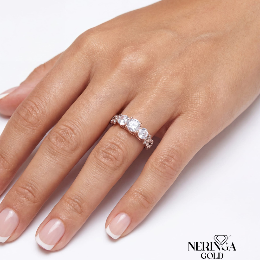 Rose gold women's ring #65347