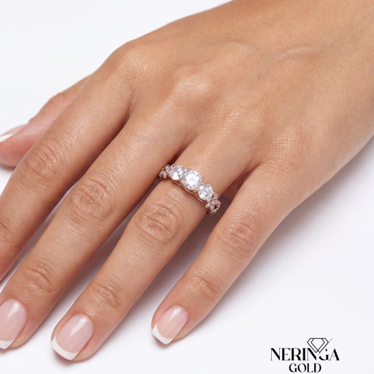 Rose gold women's ring #65347