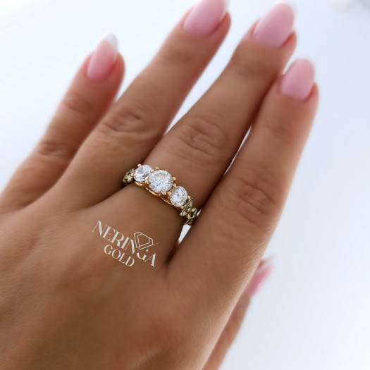 Rose gold women's ring #65347