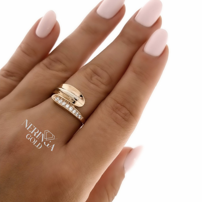 White rose gold women's ring #63782 White rose gold women's ring #63782