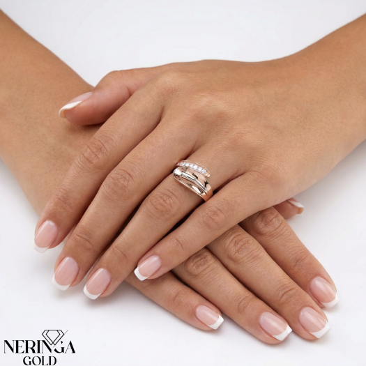 Rose gold women's ring #65572