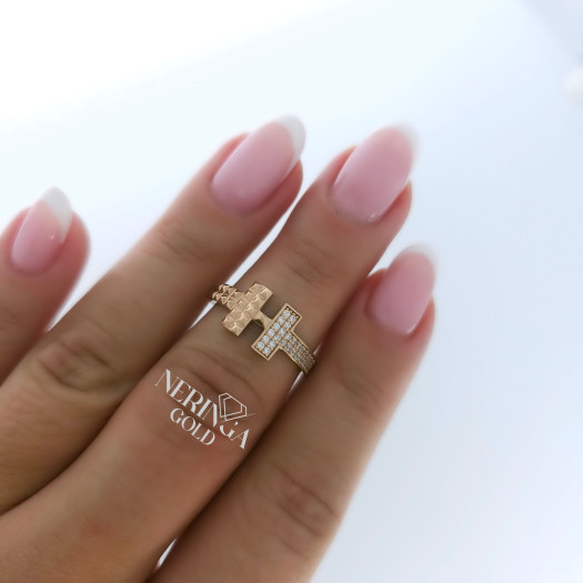 Rose gold women's ring #65216