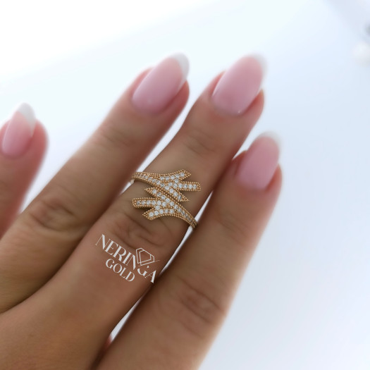 Rose gold women's ring #65239