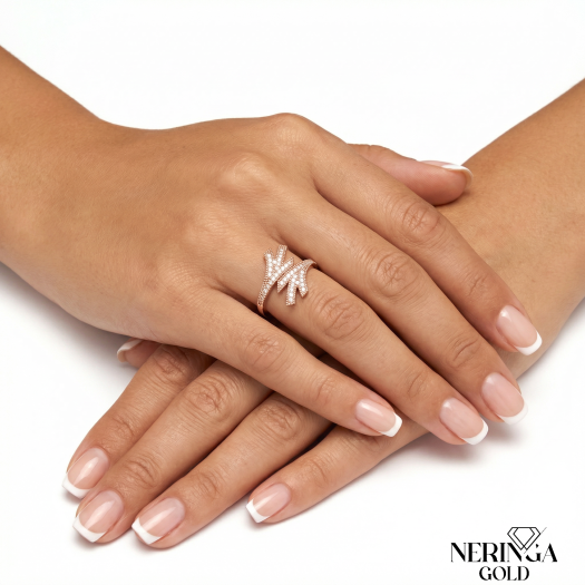 Rose gold women's ring #65239