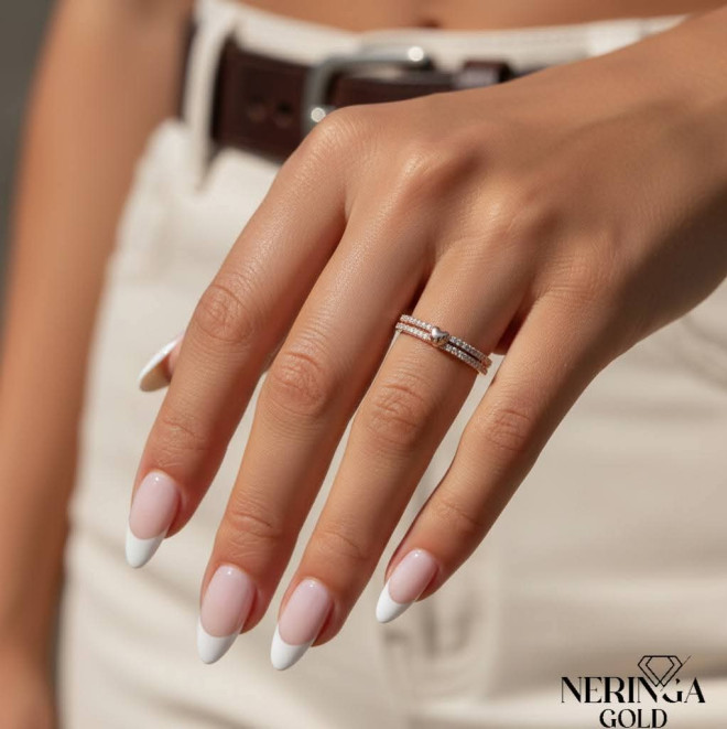 Rose gold women's ring #68979