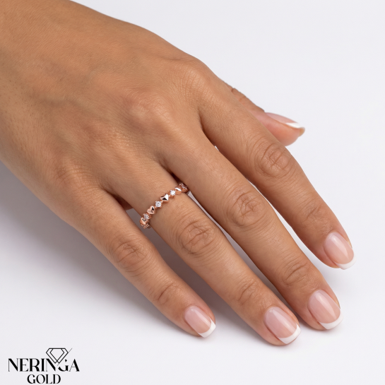 Rose gold women's ring #70093