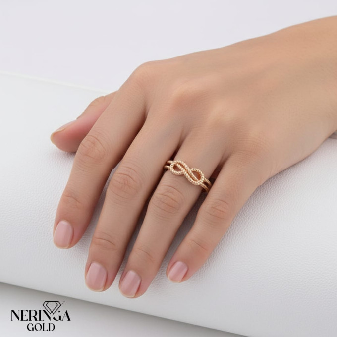 Rose gold women's ring #61372