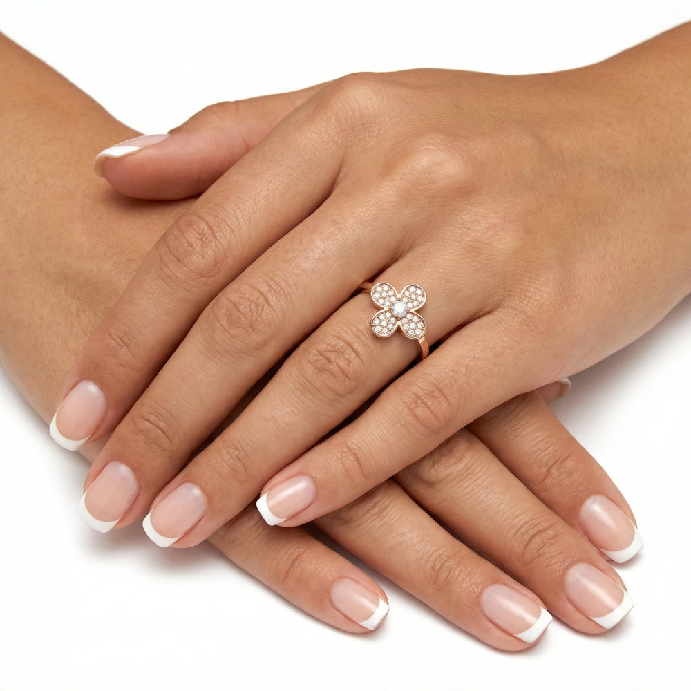 Rose gold women's ring #65241