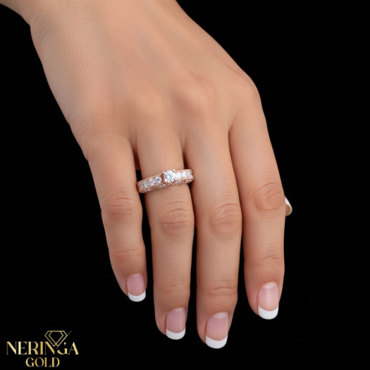 Rose gold women's ring #65599