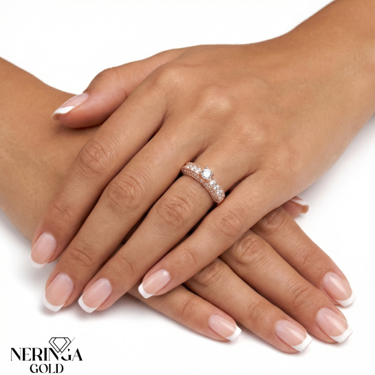 Rose gold women's ring #65391