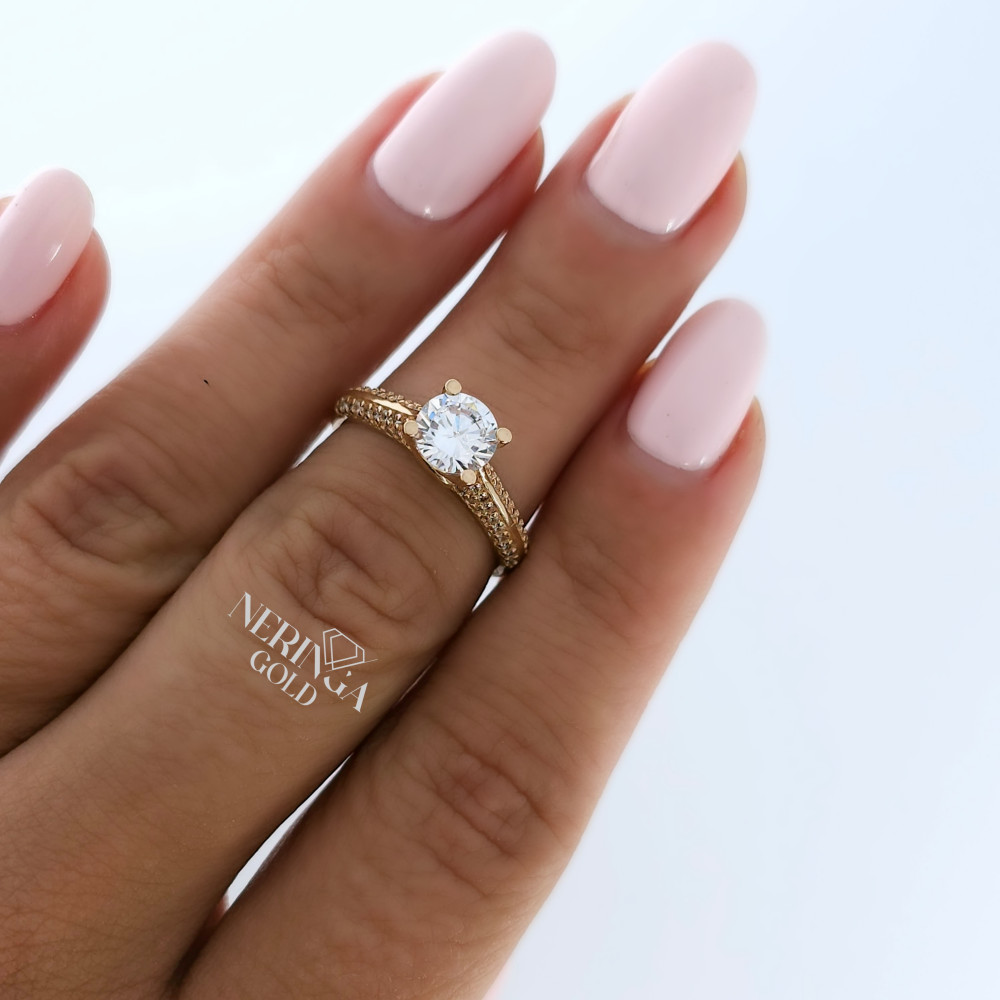 Rose gold women's ring #65180