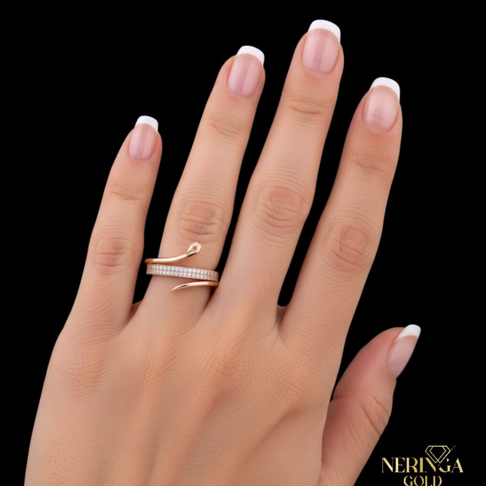 Rose gold women's ring #60045