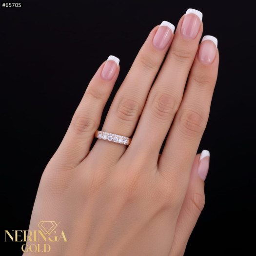 Rose gold women's ring #65705