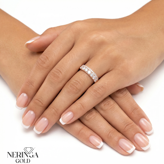 Rose gold women's ring #65705