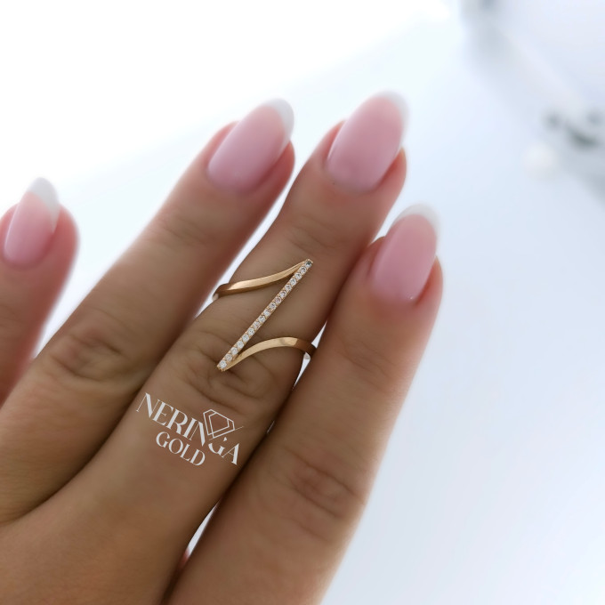 Rose gold women's ring #61447