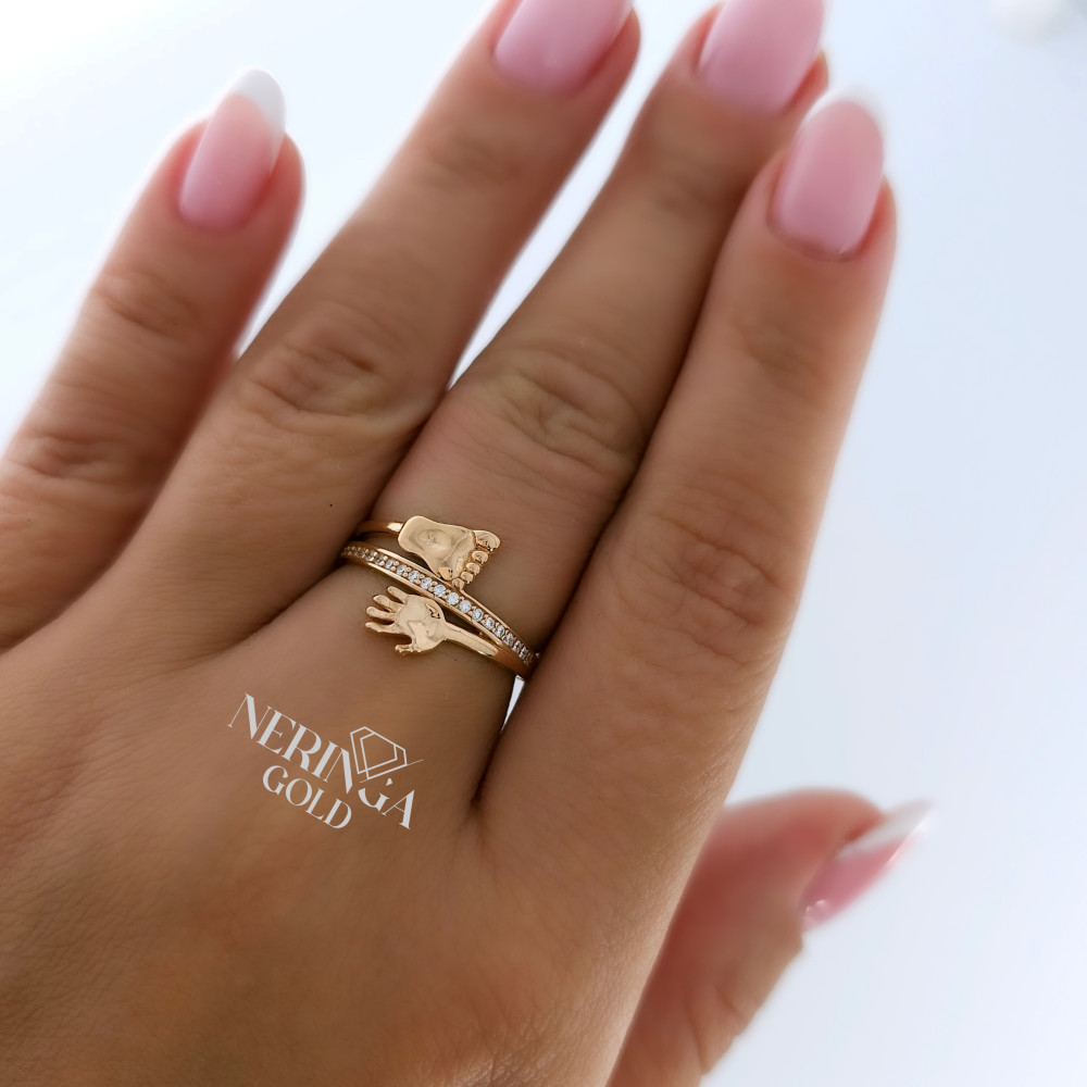 Rose gold women's ring #65247