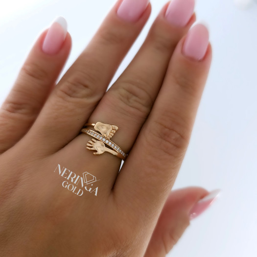 Rose gold women's ring #65247