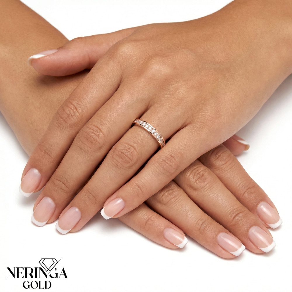 Rose gold women's ring #65699