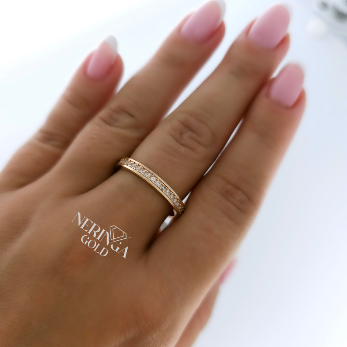 Rose gold women's ring #61337