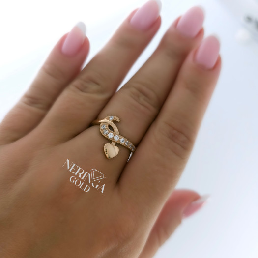 Rose gold women's ring #65385