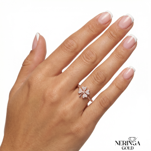 Rose gold women's ring #67248