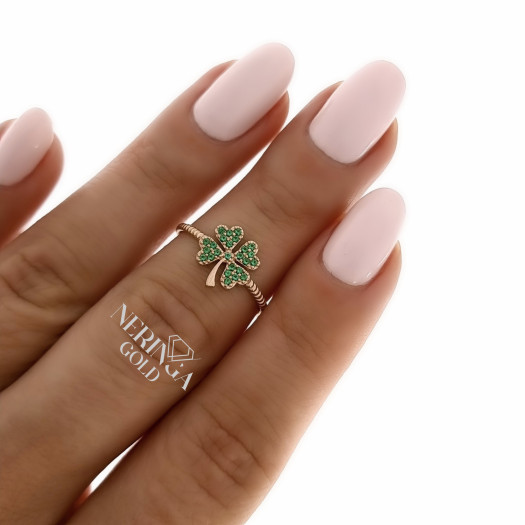 Rose gold women's ring #65088