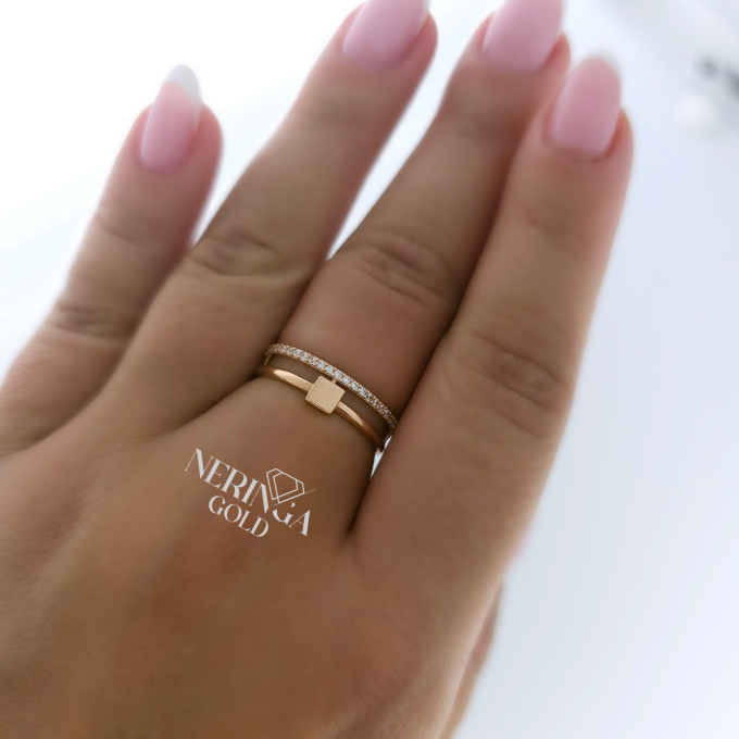 Rose gold women's ring #63406 Rose gold women's ring #63406