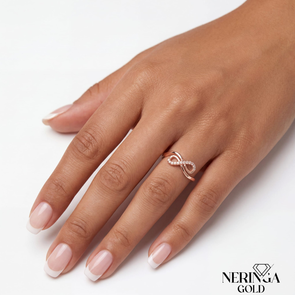 Rose gold women's ring #69016