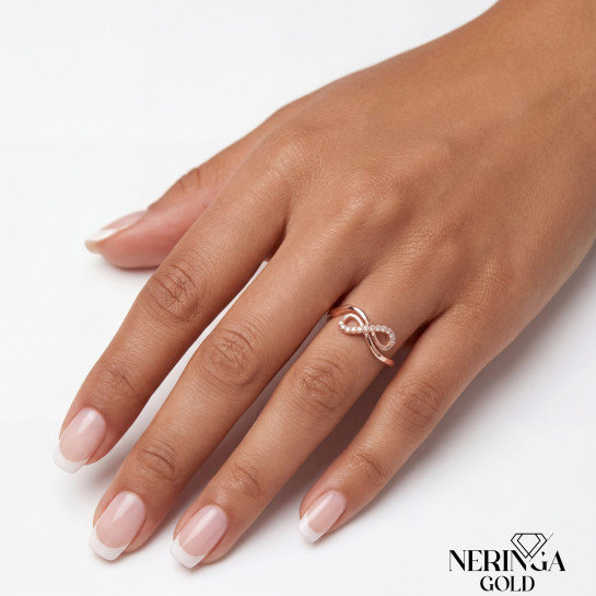Rose gold women's ring #69017
