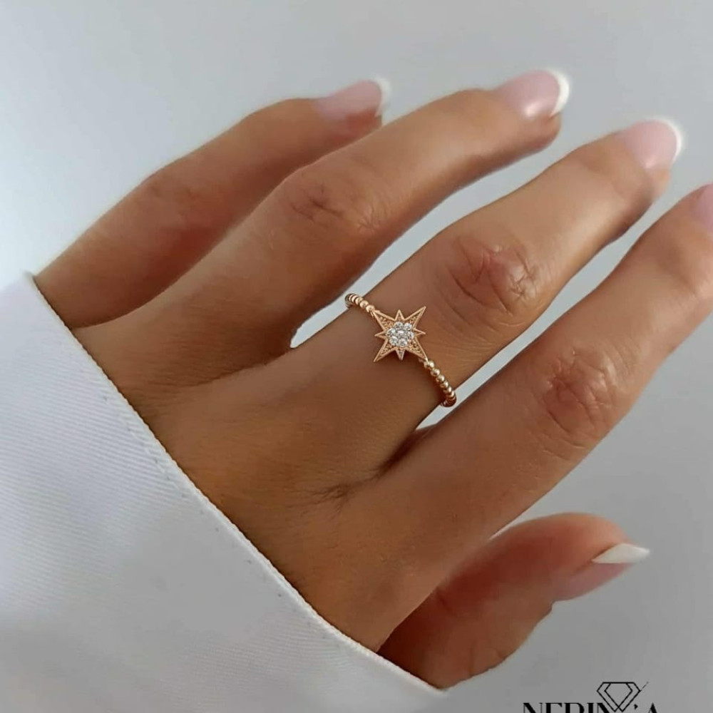 Rose gold women's ring #65338