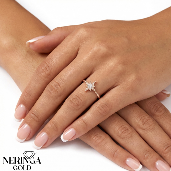 Rose gold women's ring #69025