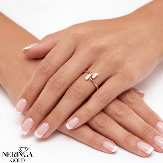 Rose gold women's ring #69062