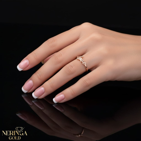Rose gold women's ring #69096