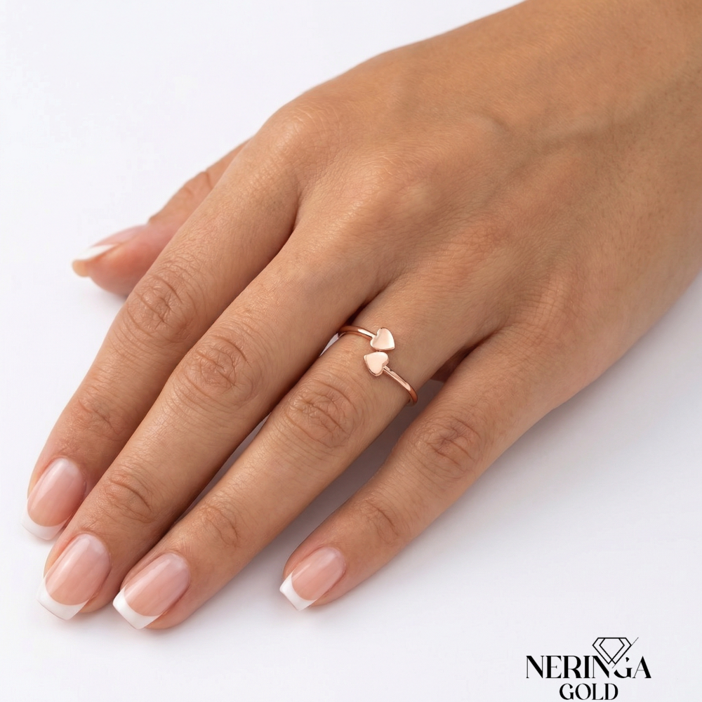 Rose gold women's ring #64882